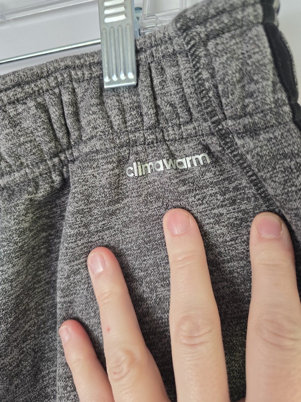 adidas Gray Athletic Track Pants with Black Stripes - Picture 4 of 5